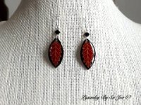 Carmine Red Leaf Earrings Pysanky Eggshell Jewelry By So Jeo : pysanky pysanka ukrainian easter egg batik art eggshell jewelry pendants earrings drop dangle etched flowers gift women accessories accessory pendant necklace bail crystal finding sterling silver filled sojeo flowers celtic purple white red pink brown green purple orange cream burgundy magenta teal turqoise crows crow blue black so jeo art handmade